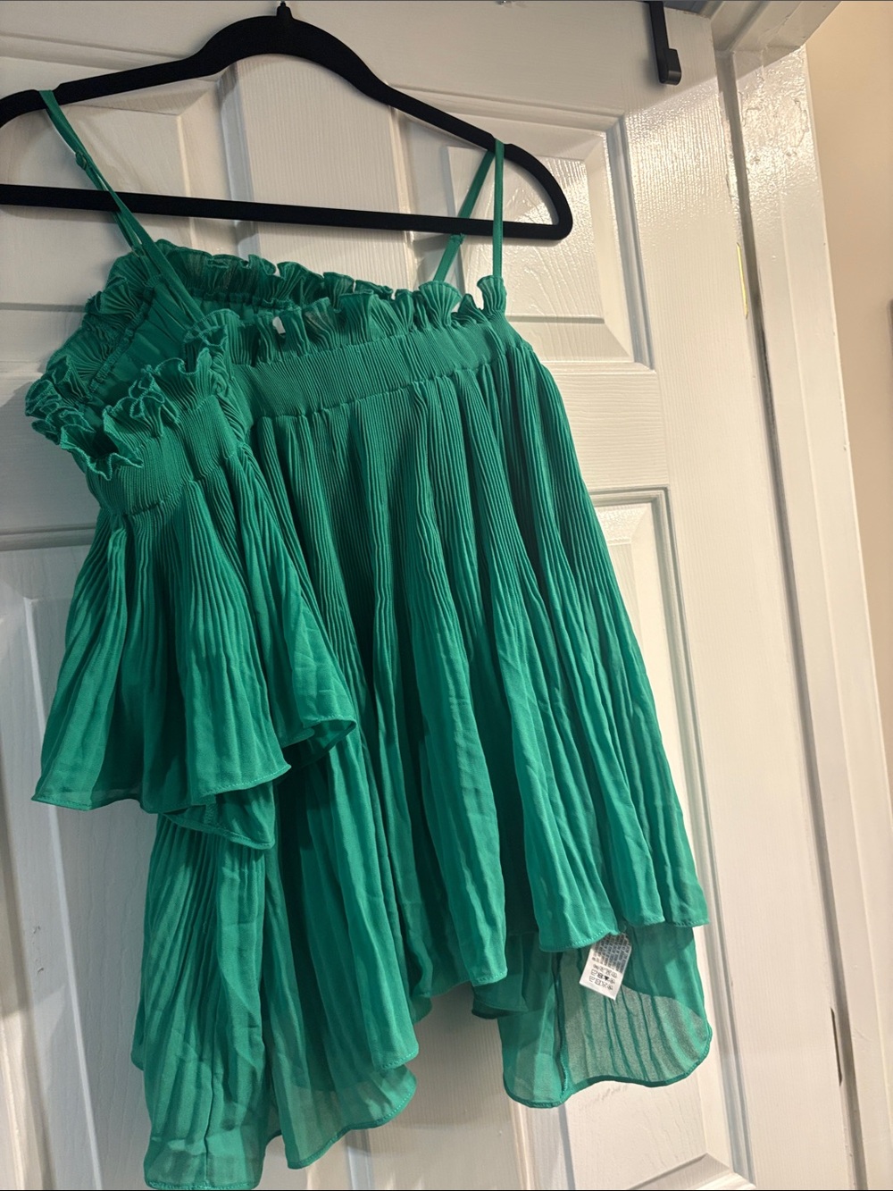 Smocked Ruffle Green Women's Camisole Top